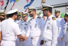 پهلو گیری نیروی دریایی عمان در اسکله منطقه یکم دریایی امامت بندرعباس
