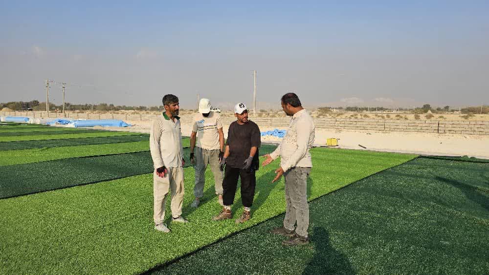 پروژه چمن مصنوعی زمین ورزشی روستای کورزین کلید خورد